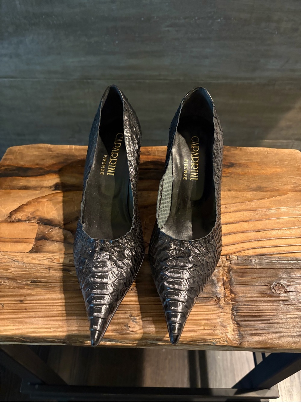 Black Pointed Leather Pumps